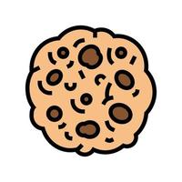 Cookie Haferflocken Farbe Symbol Vektor Illustration