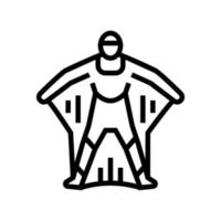 Wingsuit aktiv Extremsportler Symbol Leitung Vektor Illustration