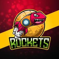 raket esport maskot logotyp design vektor