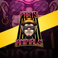 Party Animals esport Maskottchen Logo Design vektor