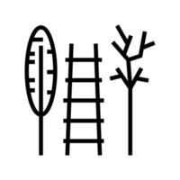 Treppen und Werkzeug für die Pflege Hauspflanze Symbol Leitung Vektor Illustration