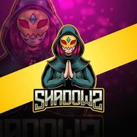 shadow esport maskot logotyp design vektor