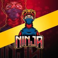ninja esport maskot logo design vektor