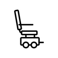 leistungsstarke Rollstuhl-Symbol-Vektor-Umriss-Illustration vektor