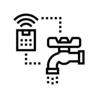 Wasserhahnsteuerung der Smart-Home-Liniensymbol-Vektorillustration vektor