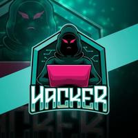 Hacker-Esport-Maskottchen-Logo-Design vektor