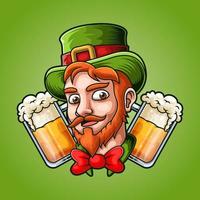 st patricks dag maskot illustration vektor