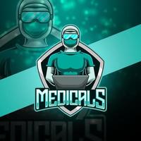 medizinisches Esport-Maskottchen-Logo-Design vektor