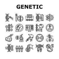 Gentechnik-Sammlungssymbole setzen Vektorillustration vektor