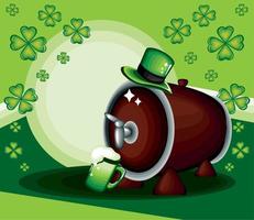 st patricks day bier und hut vektor