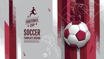 fotboll layout mall design, fotboll, lila magenta ton, sport bakgrund vektor