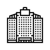 Büro-Wolkenkratzer-Gebäudelinie Symbol-Vektor-Illustration vektor
