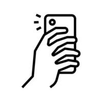 Foto machen auf Smartphone Kamera Symbol Leitung Vektor Illustration