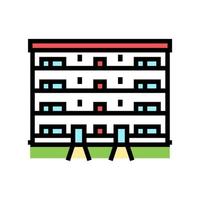 bostadsrätt hus färg ikon vektor illustration