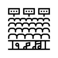 tribun för publik på konsert linje ikon vektor illustration