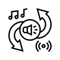 Abbildung des Symbols für die Audiokonverterlinie vektor