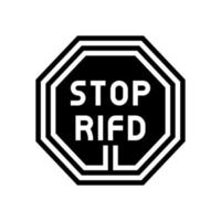 Stoppen Sie die rfid-Glyphen-Symbolvektorillustration vektor