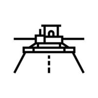 Asphalt fertiger Ausrüstung Linie Symbol Vektor Illustration