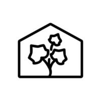 gurka i växthuset ikonen vektor kontur illustration
