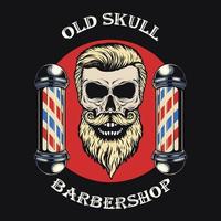 skalle barbershop retro vektorillustration vektor