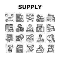 Symbole für Lieferkettenmanagementsysteme setzen Vektor