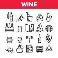 vin produkt samling element vektor ikoner set