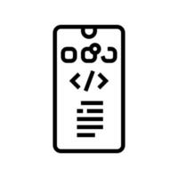 telefon applikationsutveckling linje ikon vektorillustration vektor