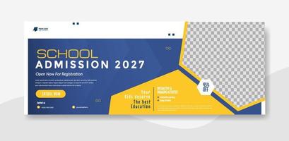 schulzulassung web banner template design illustration vektor