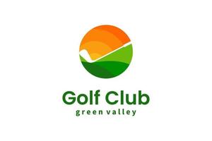 grön golflogotyp design.enkel golfklubblogotyp vektor