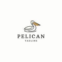 Pelikan-Vogel-Logo-Icon-Design-Vorlage flache Vektorgrafiken vektor