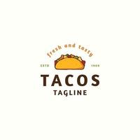 tacos mat logotyp ikon designmall platt vektorillustration vektor