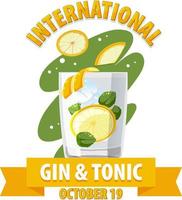 internationell gin och tonic dag banner design vektor