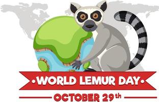 Welt-Lemur-Tag-Banner-Design vektor