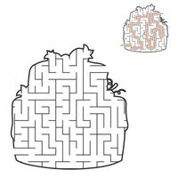 abstraktes Labyrinth. Spiel für Kinder. Puzzle für Kinder. Labyrinth Rätsel. den richtigen Weg finden. Arbeitsblatt Bildung. mit Antwort. vektor