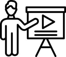 Symbol für die Videopräsentationslinie vektor