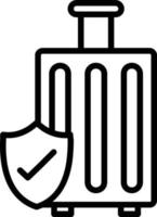 Symbol für die Gepäckversicherungslinie vektor