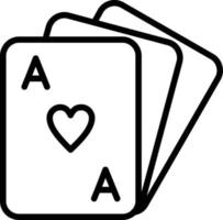 poker spel linje ikon vektor