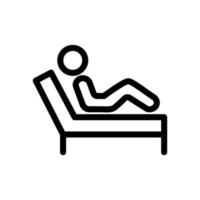 mannen på sängen är ikonen vektor. isolerade kontur symbol illustration vektor