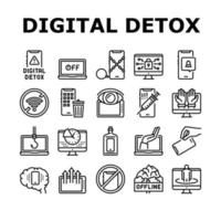 digitale gerät detox sammlung symbole set vektor