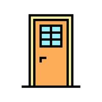 Tür mit Fensterfarbsymbol-Vektorillustration vektor