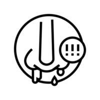 Nasenbluten Nasenbluten Linie Symbol Vektor Illustration