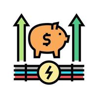 Wachstum Geld Energieeinsparung Farbsymbol Vektor Illustration