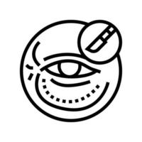 Blepharoplastik Chirurgie Symbol Leitung Vektor Illustration