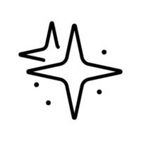 flare av fyra spetsiga stjärna ikon vektor kontur illustration