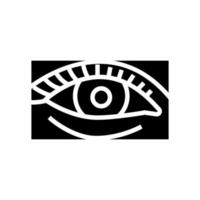 Natürliche Frau Wimpern Glyph Symbol Vektor Illustration