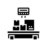 Gewicht Kontrollboxen Logistik Glyphe Symbol Vektor Illustration