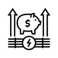 Wachstum Geld Energieeinsparung Symbol Leitung Vektor Illustration