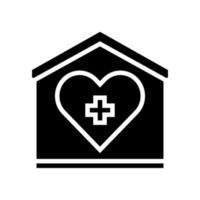 Glyphensymbol-Vektorillustration für den häuslichen Pflegedienst vektor