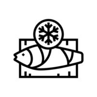 gefrorener Thunfisch Symbol Leitung Vektor Illustration