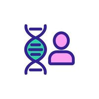 dna mänsklig ikon vektor. isolerade kontur symbol illustration vektor